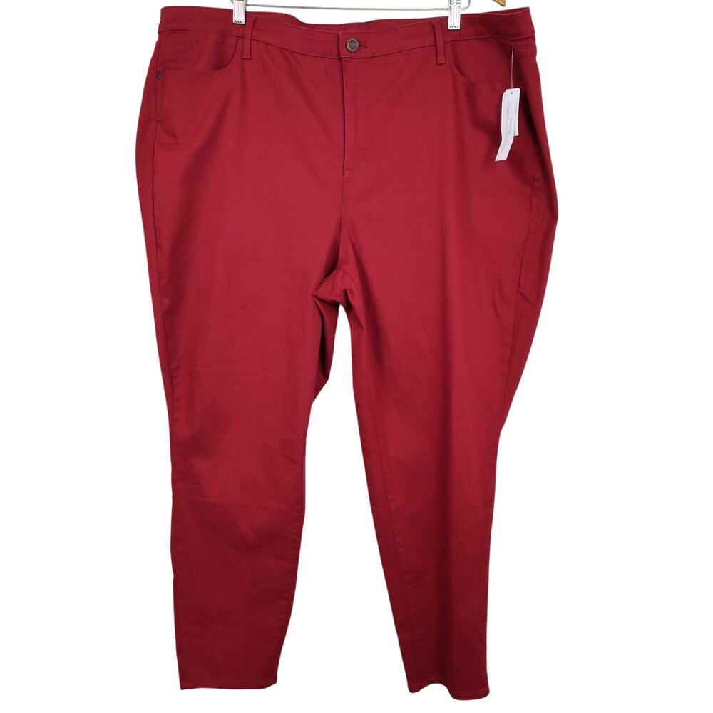 Talbots Flawless High Rise Jegging Women's Curvy Plus Size 24W Ankle Red NWT $99